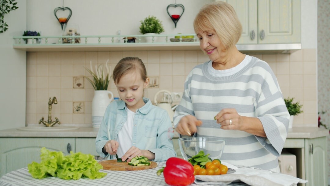 healthy family meal preparation