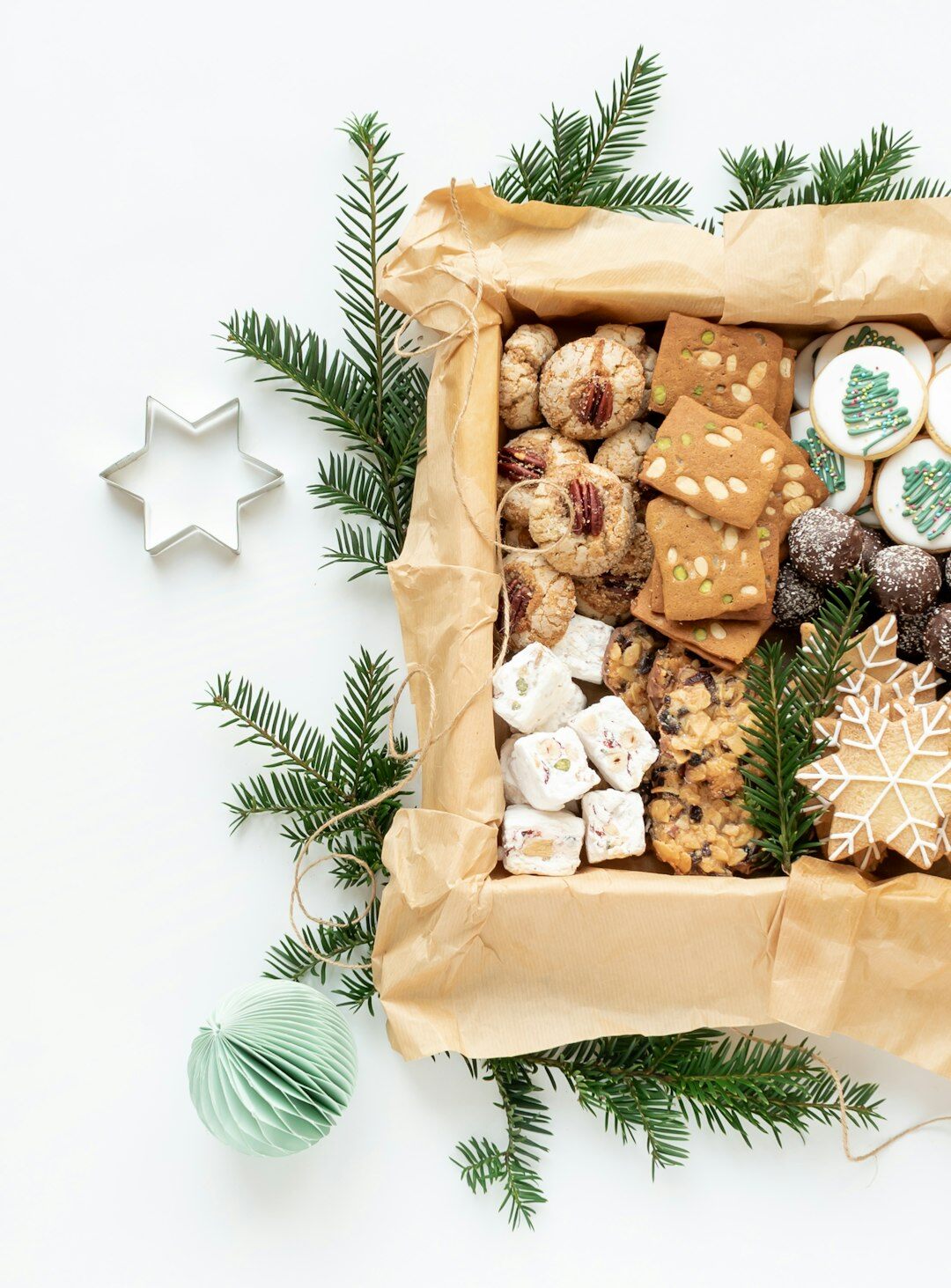 Plate of traditional Czech Christmas cookies vánoční cukroví