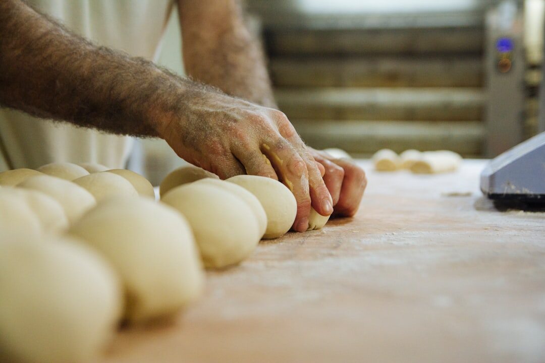 kneading bread dough by hand